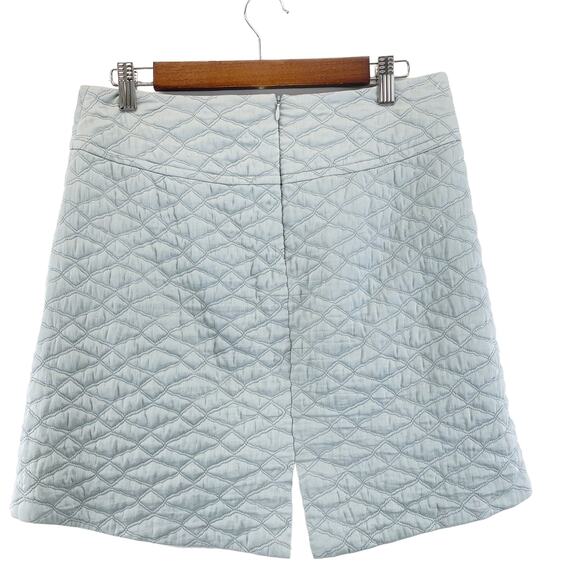Thyskens Theory‎ Seedo Quilted Skirt A-line Ice Gray Blue Preppy Minimal Women 6 - Picture 2 of 13